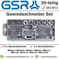 Produktbild: GSR Gewindeschneider Set 20 tlg. M3-M12 Metrisch Gewindebohrer + Schneideisen