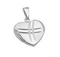 Produktbild: Schmuck Krone Kettenanhänger Herz - Anhänger aus 925 Silber matt-glänzend, Silber 925