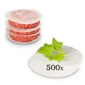Produktbild: Belmalia 500 Blatt Burgerpapier Backpapier Patty Paper für Perfekte Burger, Hamburger, Cheeseburger, Frikadellen, Patties, Presse, Grill, Antihaftbeschichtet, Fettdicht, Ø 11 cm