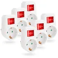 Produktbild: greate 6x Schaltbare Steckdose mit Schalter 1fach - Schuko Steckdosenschalter 2 polig, Zwischenstecker mit Schalter, Stecker mit Schalter, Steckdosen mit Ausschalter, Steckdosenadapter mit Schalter