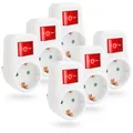 Produktbild: 6x Schaltbare Steckdose mit Schalter 1fach - Schuko Steckdosenschalter 2 poli...
