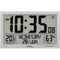 Produktbild: Technoline Wanduhr WS 8013, Kunststoff, digital, Funkuhr, 36 x 27 cm, weiß, mit Thermometer und Datumsanzeige, lautlos