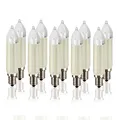 Produktbild: hellum Ersatz-Kerzen 10 Stück 16V 4W Schaftkerze für Weihnachtsbaum Kerzen Lichterketten innen und außen mit 15 Brennstellen, Birnen für Lichterbogen E14/ 16V/ 4W/ 34 Lumen 905007