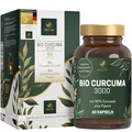 Produktbild: VITACTIV Bio Curcuma 3000 - Bio Kurkuma Kapseln Hochdosiert - Curcuma Extrakt mit 95% Curcumin - Piperin für Hohe Bioverfügbarkeit - Ohne Magnesiumstearat, Vegan - 60 Curcuma Kapseln (für 60 Tage)