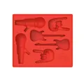 Produktbild: Winkee Rocks Eiswürfelform Rock, (Silikon, ca. 16 x 14 x 2 cm), Eiswürfel in Mikrofon, Gitarre & Handsymbol Form