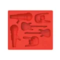 Produktbild: Eiswürfelform Rock Winkee Rocks Mikrofon Gitarre Hand Symbol Silikon Rot Bass
