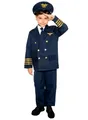 Produktbild: Maskworld Realistisches Piloten Kinder-Kostüm - Verkleidung Uniform Anzug für kleine Flugzeugführer - Karneval Fasching & Halloween - Größe 116
