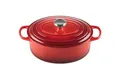 Produktbild: Le Creuset Signature Gusseisen-Bräter mit Deckel, Ø 29 cm, Oval, Für alle Herdarten und Induktion geeignet, Volumen: 4,7 l,Kirschrot, 21178290602430