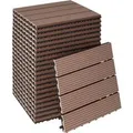 Produktbild: Tectake Terrassenfliesen Tegulas 22Er Set Im Klicksystem Robustes Wpc In Holzoptik 22Er Set 31 x 31 x 2 20 cm Braun