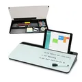 Produktbild: Relaxdays Schreibtisch Organizer mit Whiteboard, 5 Fächer, Kunststoff, Glas, HBT: 5,5x40x18 cm, Büro-Organizer, schwarz