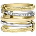 Produktbild: Fossil Fingerring Schmuck JEWELRY ALL STACKED UP TWO-TONE PRESTACK RING, mit Glasstein gelb|goldfarben 16,5