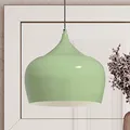 Produktbild: bamyum Hängelampe Kreis Pendelleuchte Metall Grün Lampe Ø30 cm Deckenlampe Vintage Hängend E27 Leuchtmittel Wohnzimmer Küchenlampe Retro Esstisch Vintage Deko