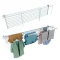 Produktbild: Aluminium-Wäschetrockner für Balkon, ohne Bohren, rostfrei - Foxydry Duo Weiß 202 cm - Weiß