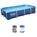Produktbild: Steel ProTM Frame Pool Set mit Filterpumpe 400 x 211 x 81 cm , dunkelblau, eckig