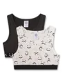 Produktbild: Sanetta Mädchen-Bustier (Doppelpack) weiß & schwarz Gesichter | Bequemes und angenehmes Bustier für Mädchen aus Baumwoll-Mix.