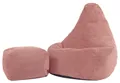 Produktbild: icon Sitzsack Kinder mit Hocker Dalton aus Cord, Rosa, mit Füllung