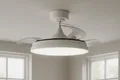 Produktbild: MeLiTec LED Deckenleuchte Deckenleuchte mit Ventilator, RGB Laufband, DV07, weiß, LED wechselbar, stufenlos einstellbar, Deckenventilator mit Beleuchtung, RGB, dimmbar, leise, Fernbedienung