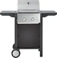 Produktbild: HEINRICHS Gasgrill, Grillwagen, 2Flächen Brenner aus Edelstahl, Balkon-Grill auf 2 Rädern, Outdoor-Grill, BBQ-Grill, Seitenablage klappbar, stufenlose Temperatursteuerung, Temperaturanzeige Heinrich´s