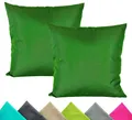 Produktbild: JACK 2er Set 40x40cm Outdoor Kissenhülle Kissenbezug Wasserfest Sitzkissen Lounge Kissen Garten Stuhl Lotus Effekt, Farbe:Blattgrün