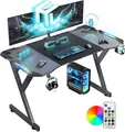 Produktbild: LED Gaming Schreibtisch 120 x 60cm, Gaming Tisch mit LED, Stabiler PC Tisch