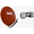 Produktbild: Fuba Sat Anlage 2 Teilnehmer | Satellitenschüssel Komplettset - DAA 650 R Sat-Schüssel 60x65cm Alu rot + Fuba DEK 217 Twin LNB 2 Teilnehmer (DVB-S2