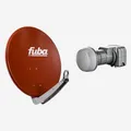 Produktbild: Fuba 65cm Satellitenschüssel rot Set Twin LNB 2 Teilnehmer (HDTV,4K/8K)