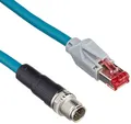 Produktbild: Delock Netzwerkkabel M12 8 Pin X-kodiert zu RJ45 Stecker PVC 1 m