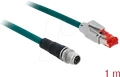 Produktbild: DELOCK 85425 - Netzwerkkabel M12 Stecker 8 Pin X-kodiert > RJ45 Stecker PVC 1 m