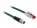 Produktbild: Delock 85425 RJ45 / M12 Netzwerkkabel, Patchkabel CAT 5e SF/UTP 1.00m Türkis 1St.