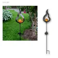 Produktbild: Metall Solar LED Gartenstab MELILLA Flamme Glas-Kugel Design Gartenleuchte NEU