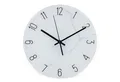 Produktbild: K&L Wall Art Wanduhr Steinoptik Glasuhr Analoge Wanduhr aus Glas Uhr Marmor Küchenuhr (leises Quarz Uhrwerk ohne Ticken)