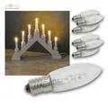 Produktbild: 7x LED E10 Ersatz-Glühbrine klar-spitz f Lichterkette Schwibbogen Glühlampe warm