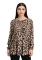 Produktbild: Betty Barclay Damen Schlupfbluse mit Plissee 38, Schwarz/Beige