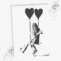 Produktbild: LaserCad Schablonen BANKSY Streetart (B085, Swing on Hearts, DIN A4) Stencil für Graffiti, Airbrush, Kunst, Deko, zum Malen