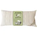 Produktbild: Meivita Bio Merino Schafschurwolle Kopfkissen Kissen in 40x80 cm mit 500 Gramm Schurwoll Kügelchen zur individuellen Höhenverstellung und unterstepptem Baumwollbezug - Made in Germany