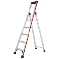 Produktbild: Stufenstehleiter Haushaltsleiter 3/4/5/6/7/8 Stufen Eimerhaken Ablage Alu Leiter