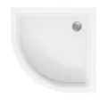 Produktbild: Viertelkreis-Duschwanne 90x90x6,5 cm extraflach aus Sanitär-Acryl weiß