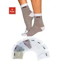 Produktbild: Socken H.I.S, Damen, Gr. 35-38, bunt (bunt, weiß), Baumwolle, Elasthan, Polyamid, geringelt, unifarben, elastisch, Socken Socken, geringelt und unifarben