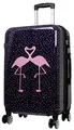 Produktbild: Trendyshop365 bunter praktischer Hartschalen Citykoffer - Flamingo Motiv - 67 Zentimeter 4 Rollen Tiermotiv