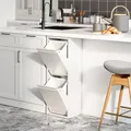 Produktbild: [en.casa] Mülltrennsystem Sollentuna Mülleimer 2 Fächer Küche 2 x 14 L Abfalleimer Müllschrank schmal 93 x 33 x 25 cm Metall Weiß