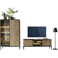Produktbild: Komodee Wohnwand, Schwarz, Metall, 10 Fächer, 257x126x39 cm, Wohnzimmer, Wohnwände, Wohnwand-Sets