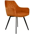 Produktbild: Kick Collection Esszimmerstuhl Samtbezug mit ergonomischer Rückenlehne - Karl Orange | Kick Collection