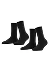 Produktbild: ESPRIT Damen Socken Uni Multipack W So Baumwolle einfarbig 2 Paar, Schwarz Black 3000, 39-42