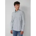 Produktbild: s.Oliver Langarmhemd Hemd Slim Fit: Fein gemustertes Baumwollhemd mit Kentkragen weiß M