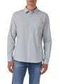 Produktbild: s.Oliver Slim Fit: Fein gemustertes Baumwollhemd mit Kentkragen