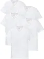 Produktbild: Otto Kern T Shirt Herren im 5er Pack, 5x Kurzarm-Shirts mit V-Ausschnitt, atmungsaktive T-Shirts Herren Schwarz und Weiß aus 100% Baumwolle, Weiß, Gr. 3XL