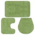 Produktbild: vidaXL Badematten-Set 3-tlg. Stoff Grün