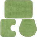 Produktbild: vidaXL Badematten-Set 3-Tlg Stoff Grün