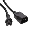 Produktbild: IEC Stecker C14 Zum Kleeblattstecker Stecker C5 Konverter Adapter Strom Kabel 15 cm [0,15m]