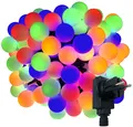 Produktbild: 180-er XXL Party-Lichterkette | strombetrieben | 17,9m + Zuleitung | IP44 Innen- und Außenbereich | Deko | Weihnachten | Sommerlichterkette | Gartenlichterkette | Kugel-Lichterkette (Bunt)